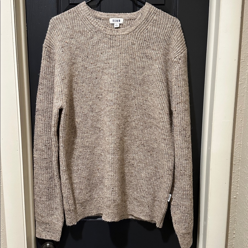 ROWM brand, Men’s Cozy, Marled Beige, Knit Sweaterz Sz Large. 🍁🍂